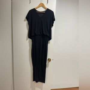 Black Uniqlo V-Neck Jumpsuit